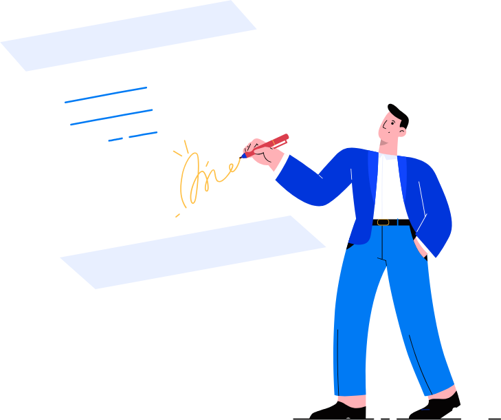 Man signing a contract